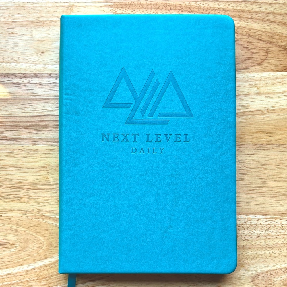 Next Level Undated Daily Planner, Faux Leather, Hardcover, Teal, 8.5 x 6”